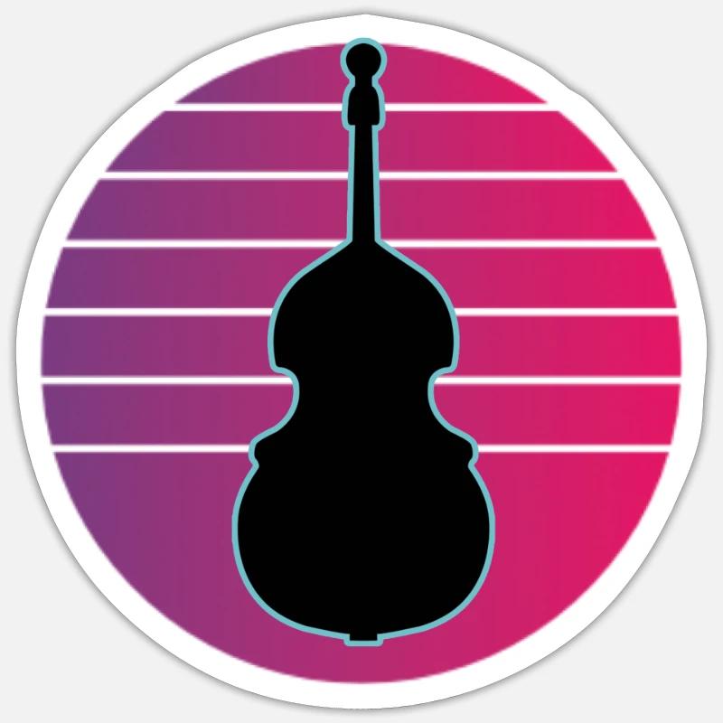 Contrabass - Sticker size S (10 x 10 cm) - white matte