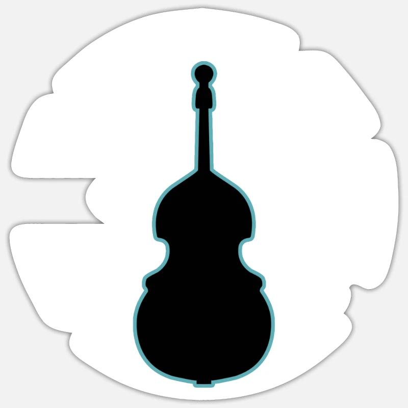 Contrabass - Sticker size S (10 x 10 cm) - white matte
