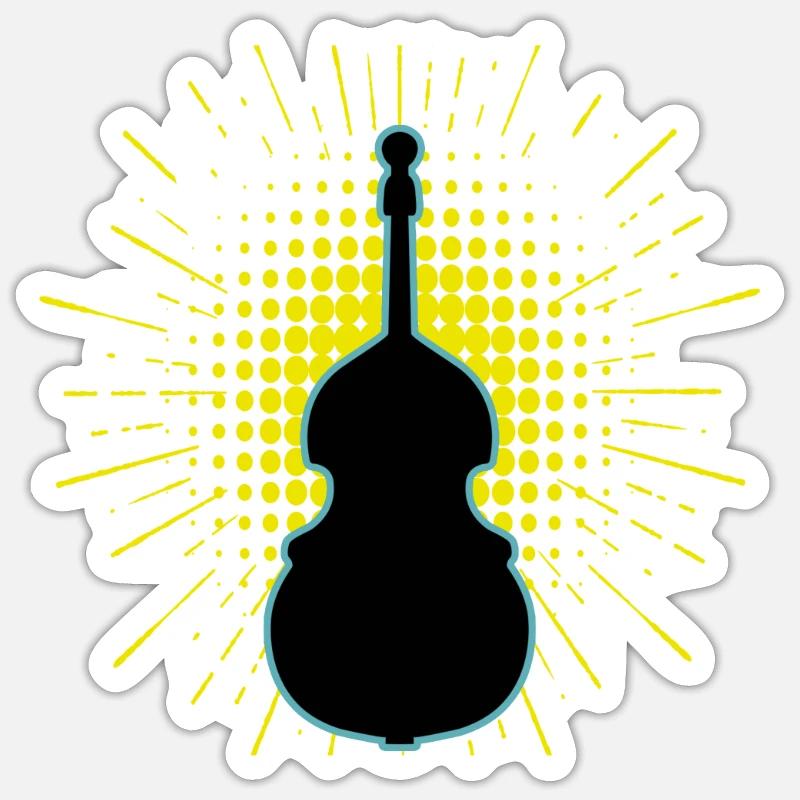Contrabass - Sticker size S (10 x 10 cm) - white matte