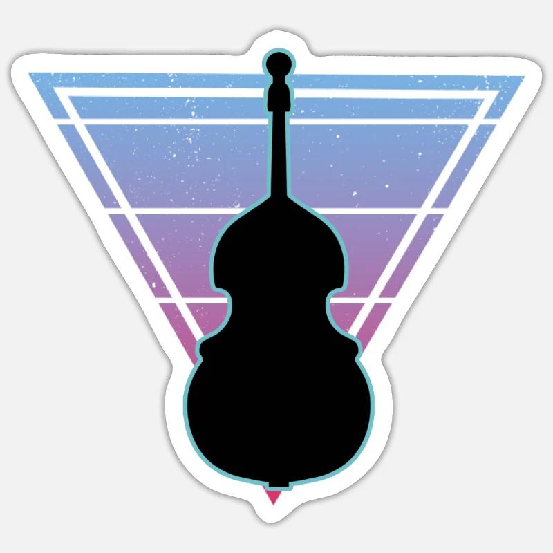 Contrabass - Sticker size S (10 x 10 cm) - white matte