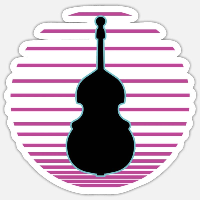 Contrabass - Sticker size S (10 x 10 cm) - white matte