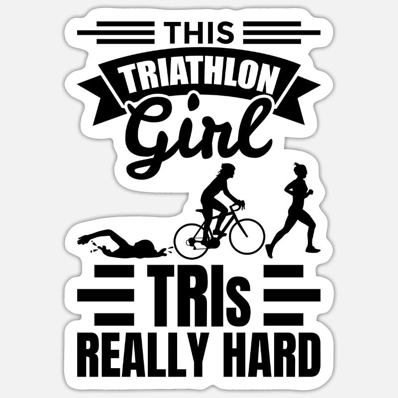 Triathlet Mädchen Sticker Größe S (10 x 10 cm)