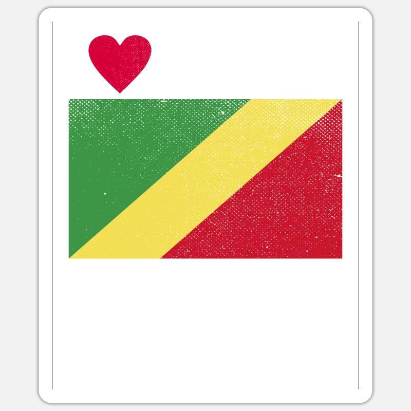Kongo Souvenir - Sticker Größe S (10 x 10 cm) - Mattweiß