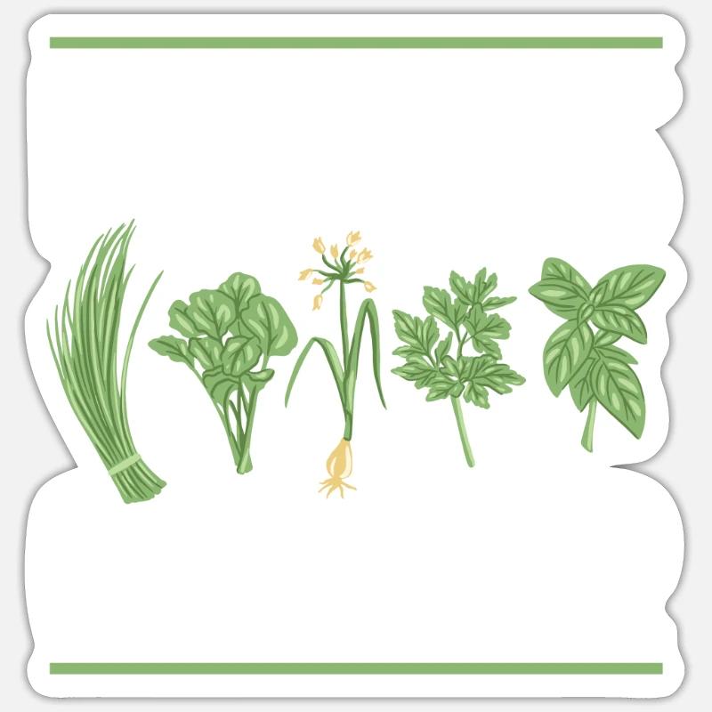 Herb Jardinier Herbe Herbe - Sticker taille S (10 x 10 cm) - blanc mat