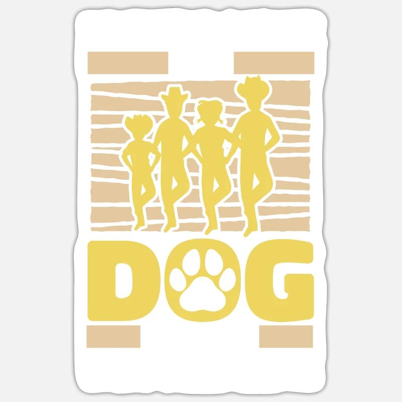 Line Dance Dog - Sticker size S (10 x 10 cm) - white matte
