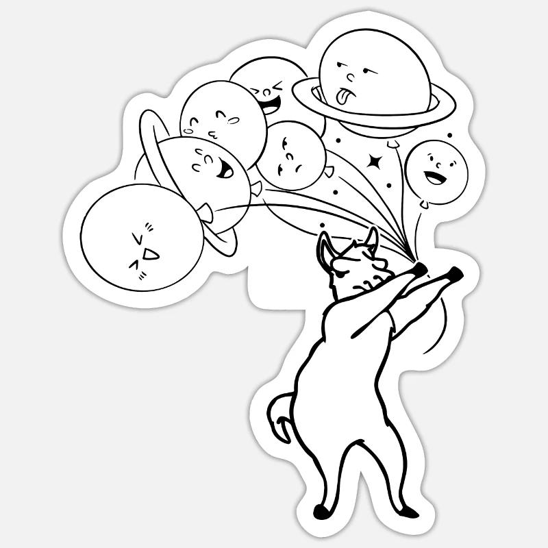 Solar System Planets - Aerospace Funny Llama Alpac Sticker Größe S (10 x 10 cm)