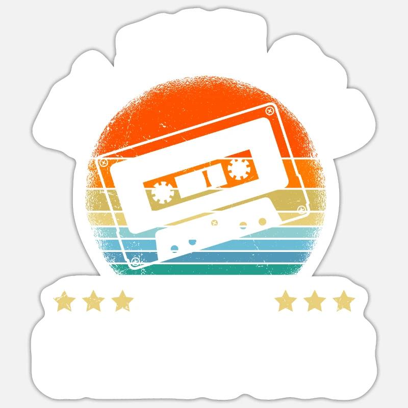 Ich bin nicht altmodisch bin klassisch Kassetten - Sticker Größe S (10 x 10 cm) - Mattweiß