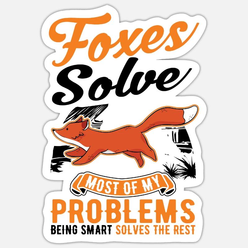 Fuchs Geschenk Rotfuchs - Sticker Größe S (10 x 10 cm) - Mattweiß