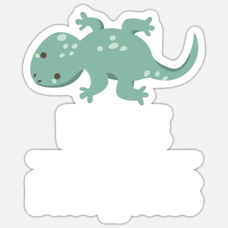 kleine Eidechse - Sticker Größe S (10 x 10 cm) - Mattweiß