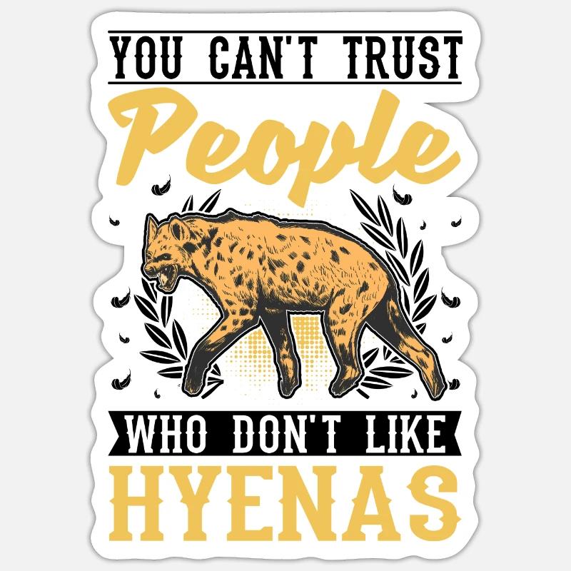 Hyäne Geschenk Erdwolf Hyena - Sticker Größe S (10 x 10 cm) - Mattweiß