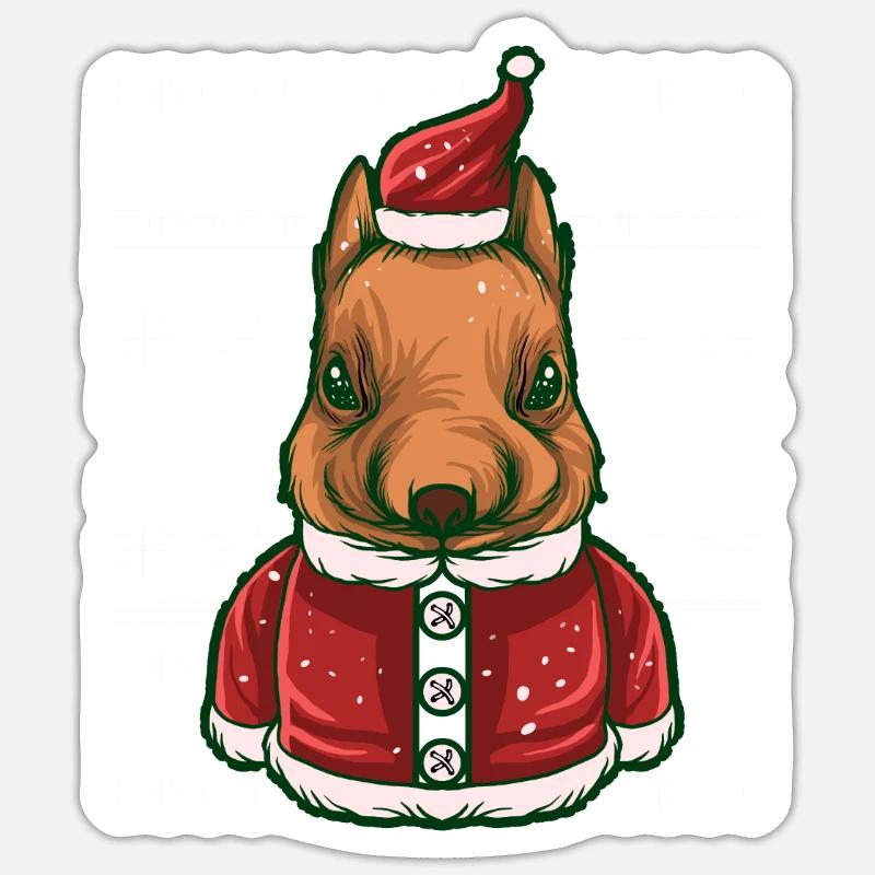 Pull de Noël moche Tshirt Chien de Noël Sticker taille S (10 x 10 cm)