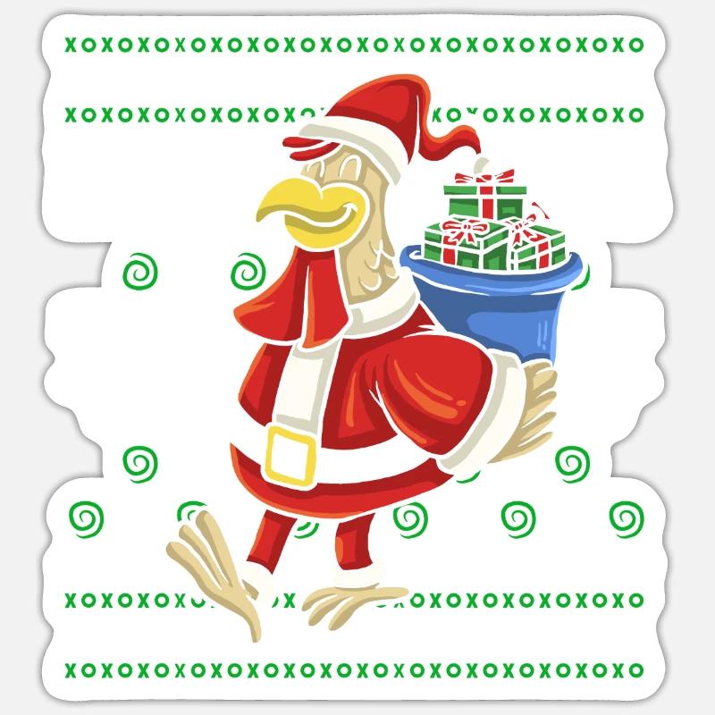 Pull de Noël moche Canard de Noël Sticker taille S (10 x 10 cm)