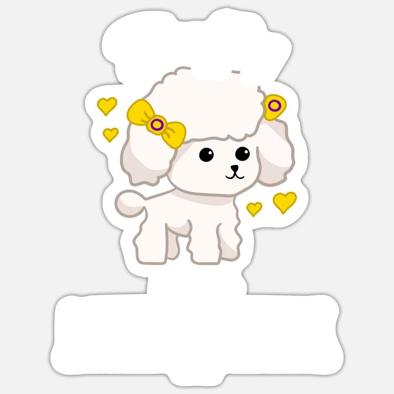 mignon mignon bébé chien mignon - Sticker taille S (10 x 10 cm) - blanc mat