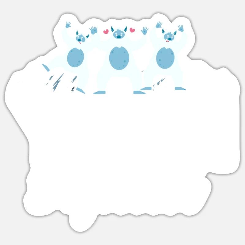 Escouade Yeti - Sticker taille S (10 x 10 cm) - blanc mat