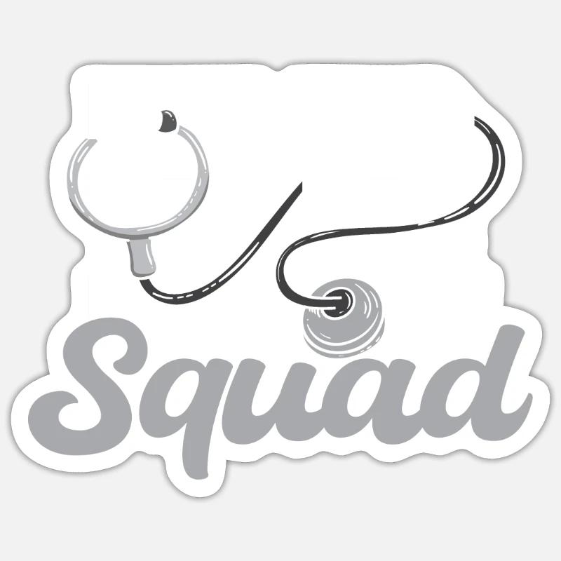 Son escouade d’urgence - Sticker taille S (10 x 10 cm) - blanc mat