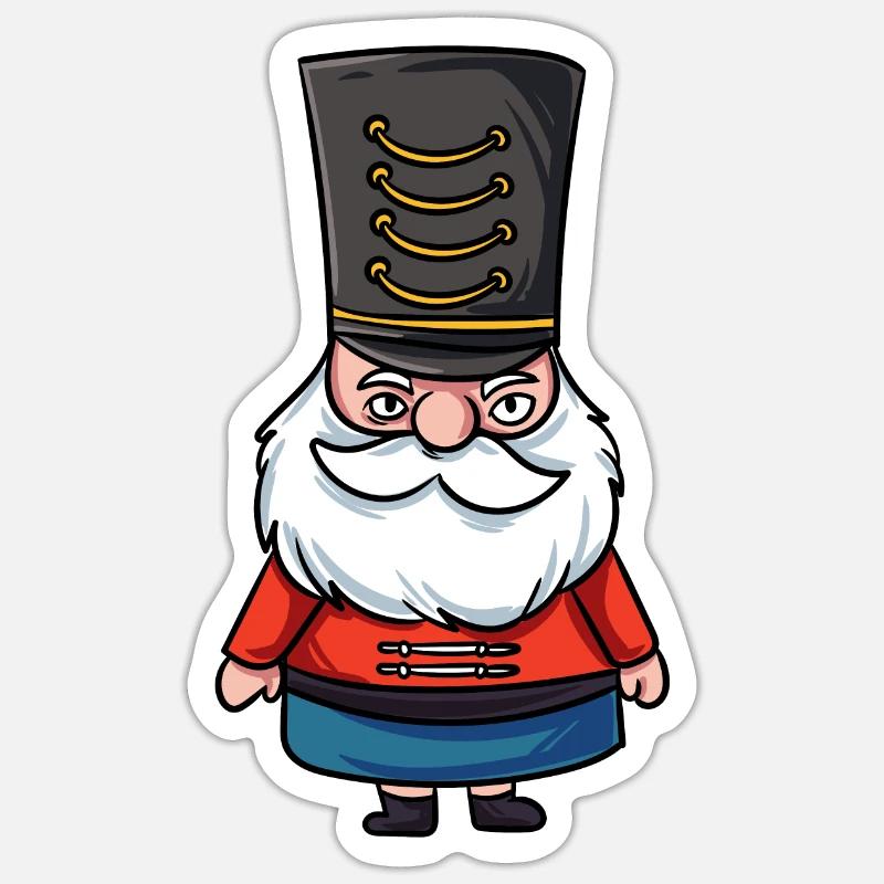 Nussknacker - Sticker Größe S (10 x 10 cm) - Mattweiß