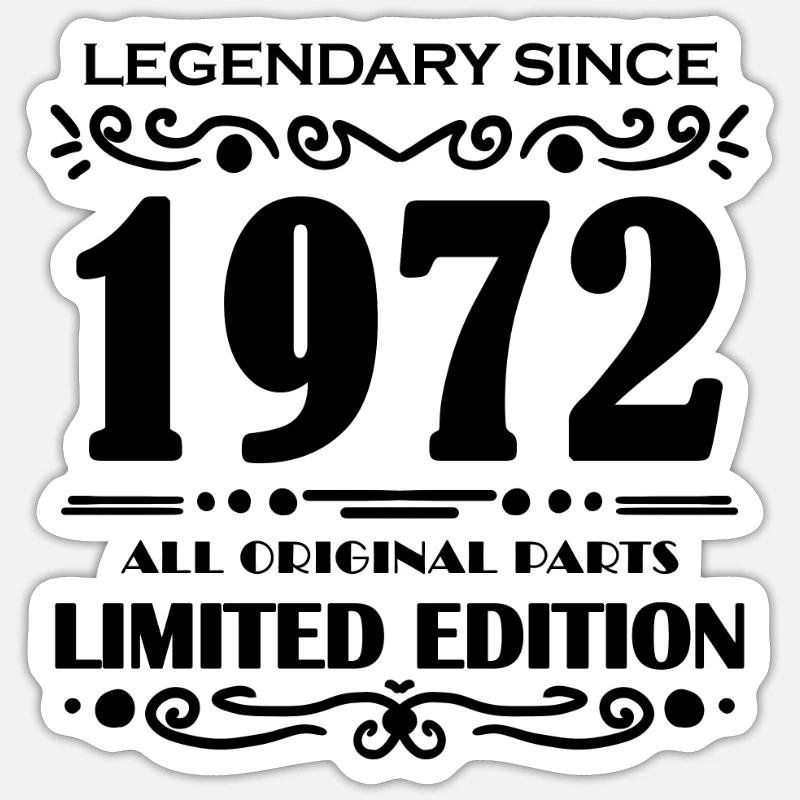 Année de construction 1972 - Sticker taille S (10 x 10 cm) - blanc mat