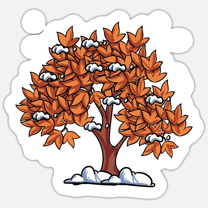 Maple tree tree Ahron - Sticker size S (10 x 10 cm) - white matte
