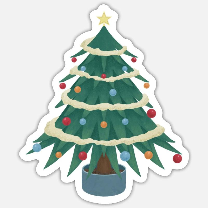 Christmas tree - Sticker size S (10 x 10 cm) - white matte