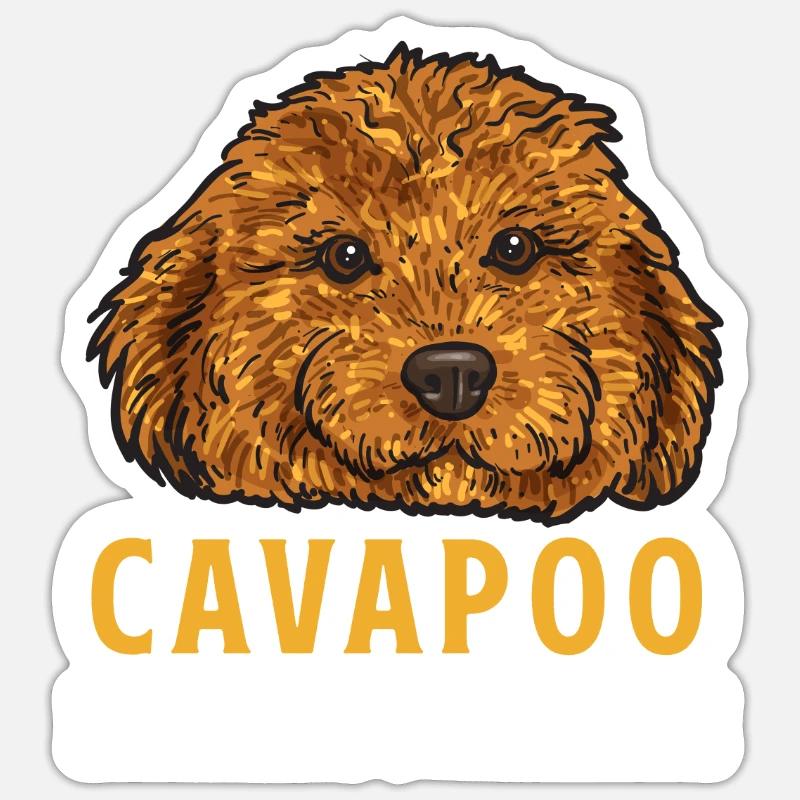Cavapoo Cavoodle Capoodle Chien Sticker taille S (10 x 10 cm)