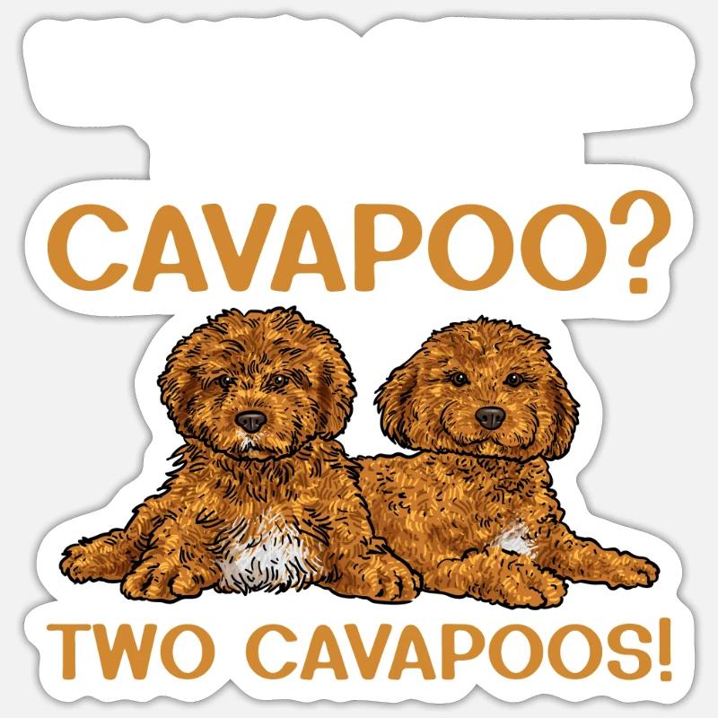 Cavapoo Cavoodle Capoodle Hund - Sticker Größe S (10 x 10 cm) - Mattweiß