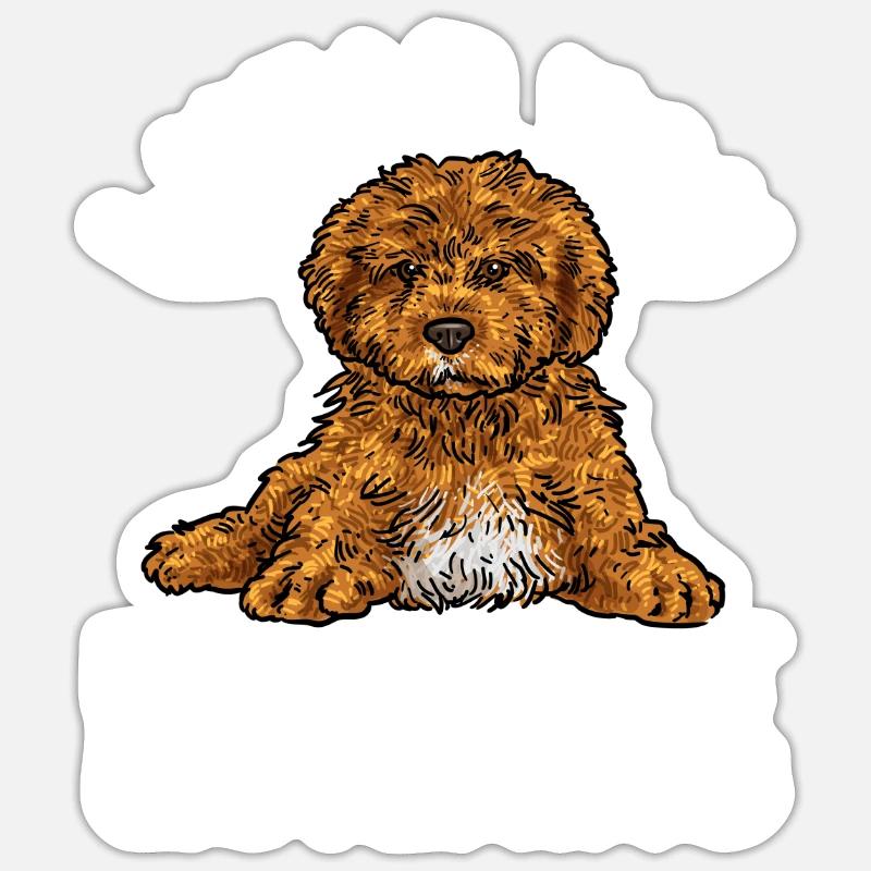 Cavapoo Cavoodle Capoodle Hund - Sticker Größe S (10 x 10 cm) - Mattweiß