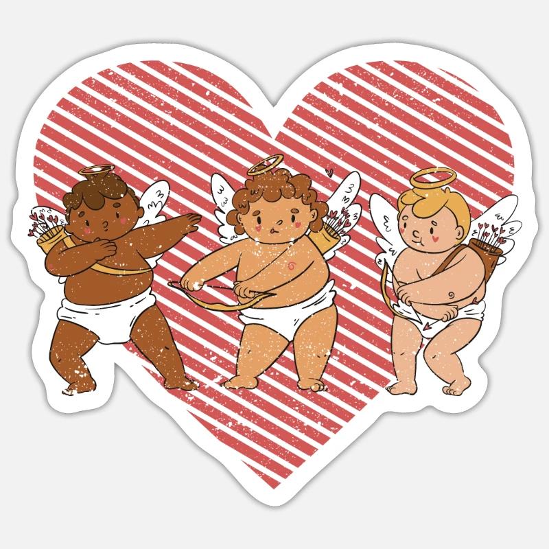 Dancing Cupids Dance Challenge Saint-Valentin Couples Sticker taille S (10 x 10 cm)