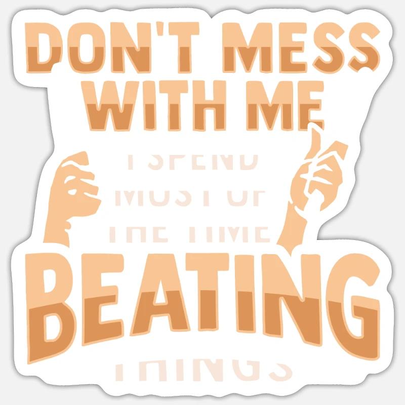 Conception de percussions de batterie - Sticker taille S (10 x 10 cm) - blanc mat
