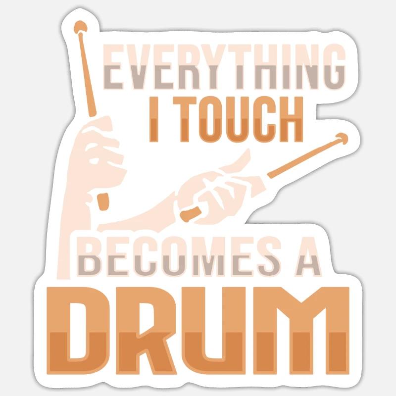 Conception de percussions de batterie Sticker taille S (10 x 10 cm)