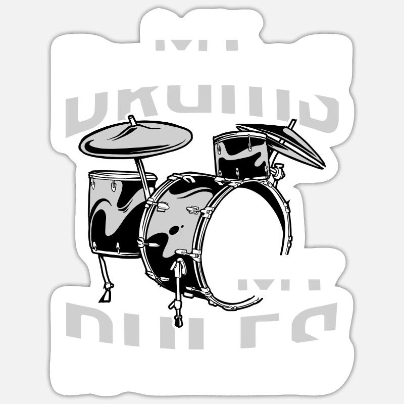 Drum Set Percussion Design Sticker size S (10 x 10 cm)