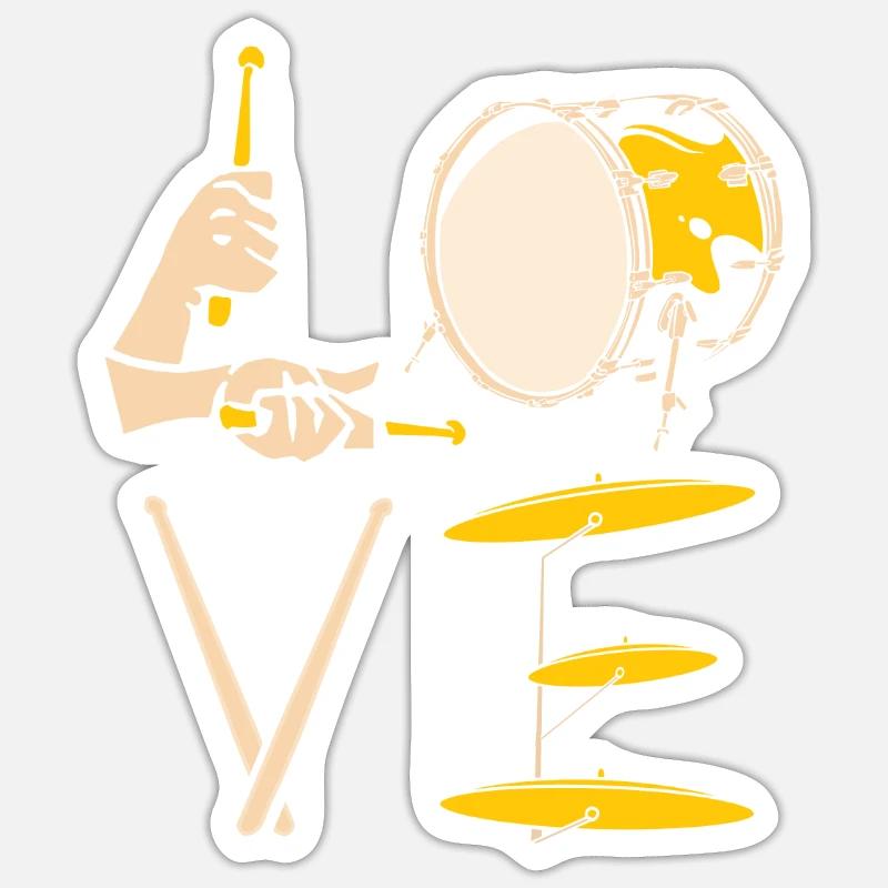Drum Set Percussion Design Sticker size S (10 x 10 cm)