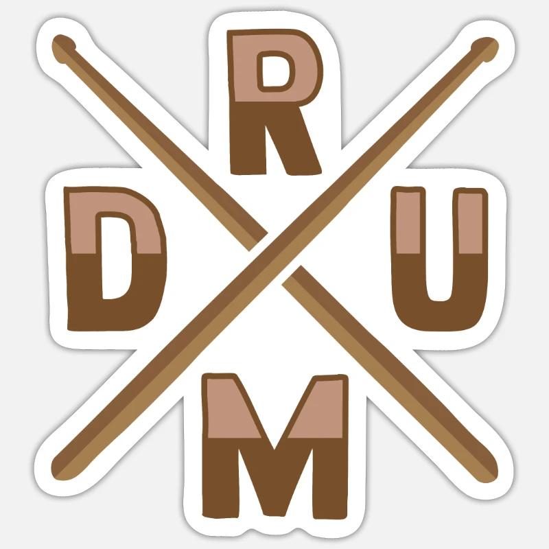 Drum Set Percussion Design - Sticker size S (10 x 10 cm) - white matte
