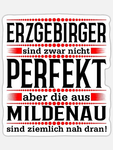 Erzgebirge Mildenau - Sticker Größe S (10 x 10 cm) - Mattweiß