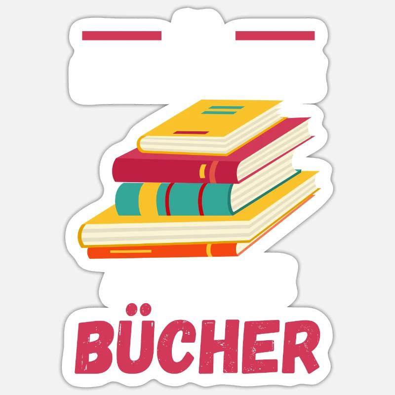 Lesen Bücher Bibliothek Geschenk - Sticker Größe S (10 x 10 cm) - Mattweiß