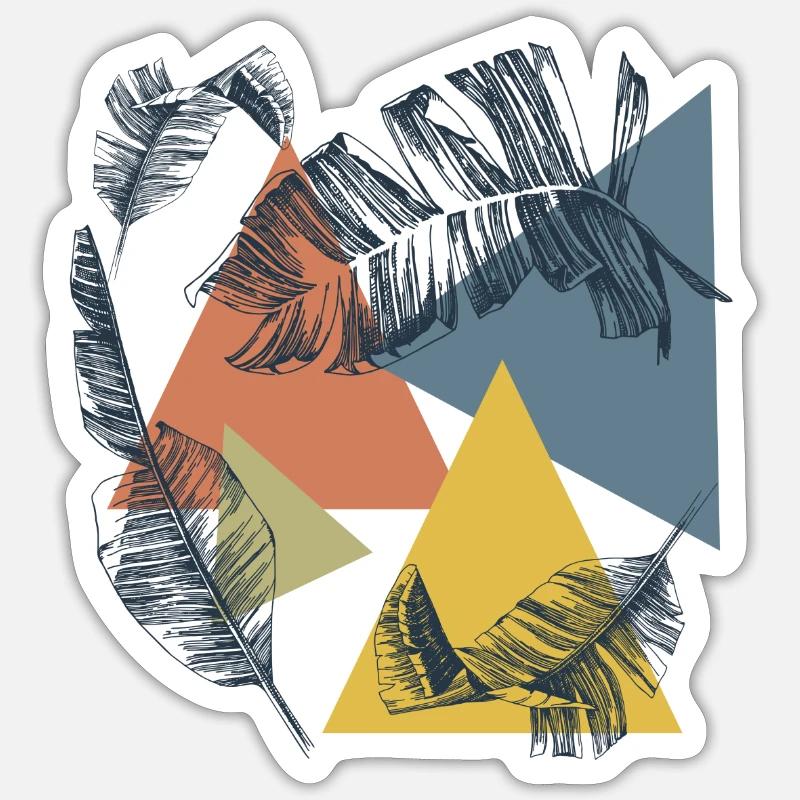 summer leaf background - Sticker size S (10 x 10 cm) - white matte