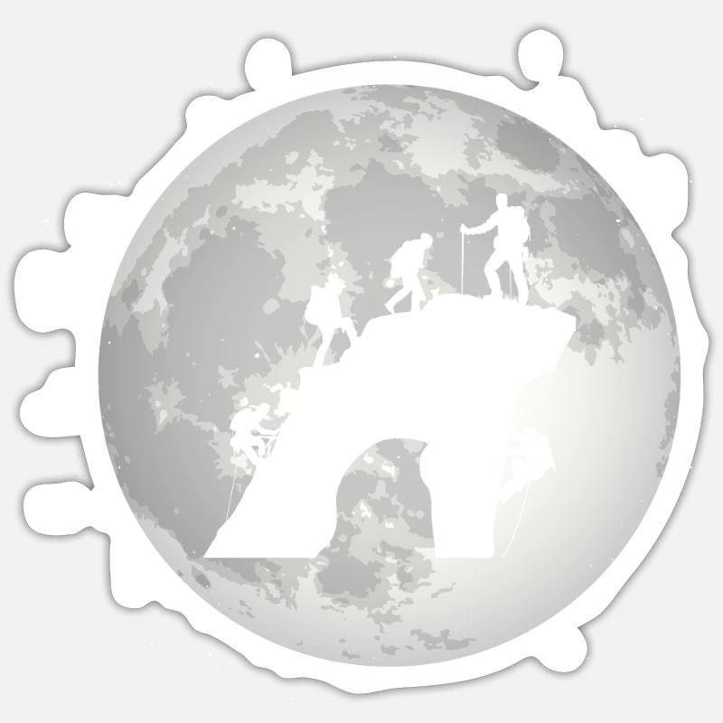 Full Moon - Climbing - - Sticker size S (10 x 10 cm) - white matte