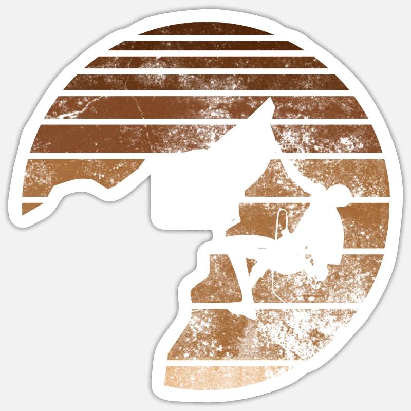 Rétro - Escalade - - Sticker taille S (10 x 10 cm) - blanc mat