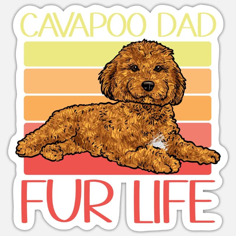 Cavapoo Cavoodle Capoodle Chien Sticker taille S (10 x 10 cm)