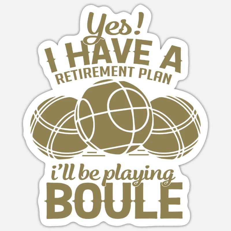 Boule Rente Plan - Sticker Größe S (10 x 10 cm) - Mattweiß
