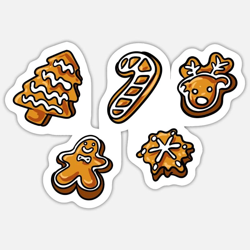 Weihnachtsplätzchen Lebkuchen - Sticker Größe S (10 x 10 cm) - Mattweiß