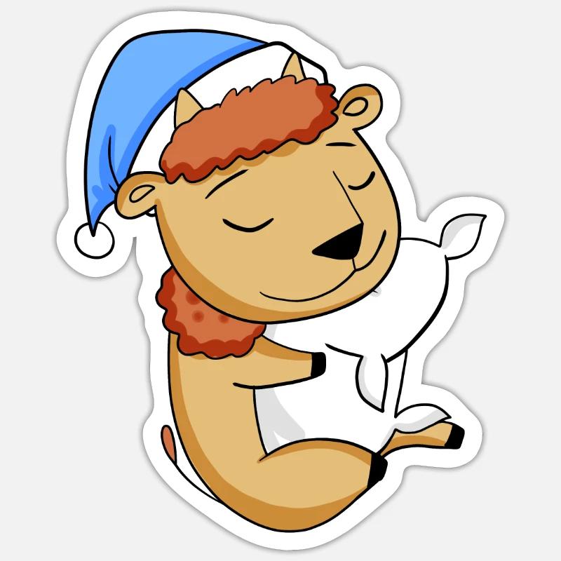 Bison - Sticker taille S (10 x 10 cm) - blanc mat