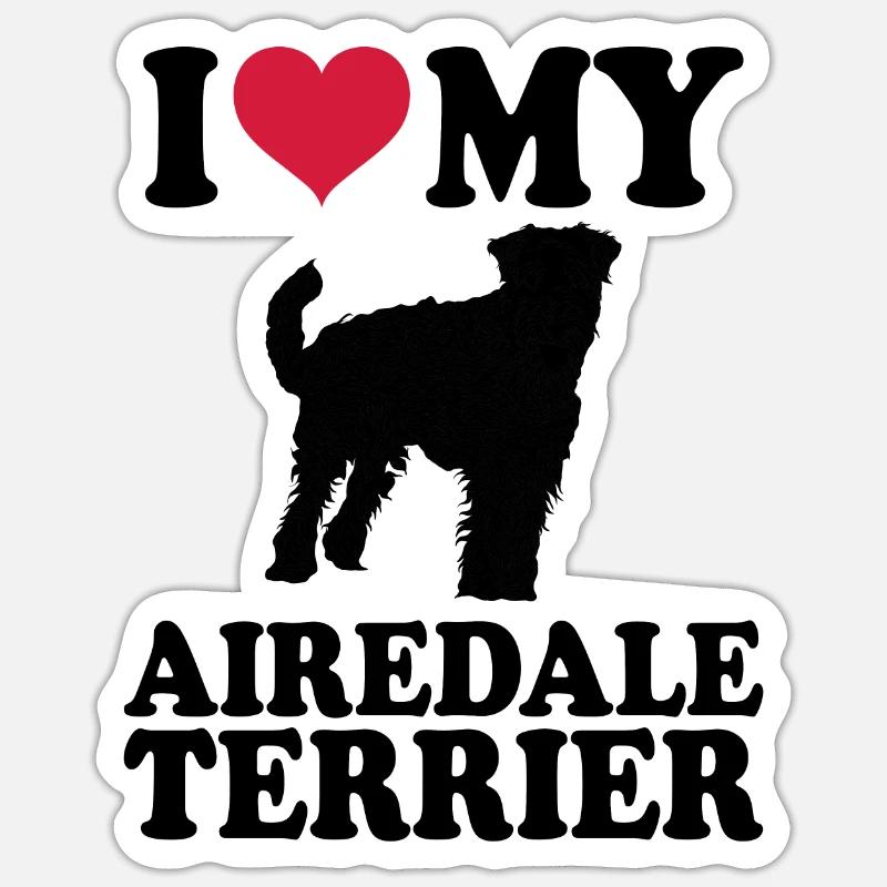 Airedaleterrier - Sticker Größe S (10 x 10 cm) - Mattweiß
