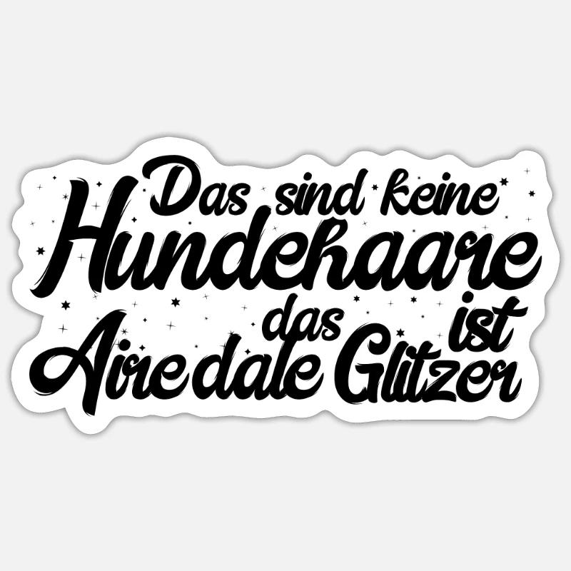 Airedaleterrier - Sticker Größe S (10 x 10 cm) - Mattweiß