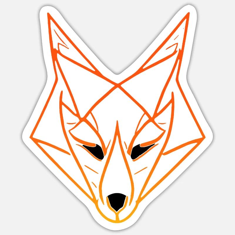 Fuchs Polygon Style - Sticker Größe S (10 x 10 cm) - Mattweiß