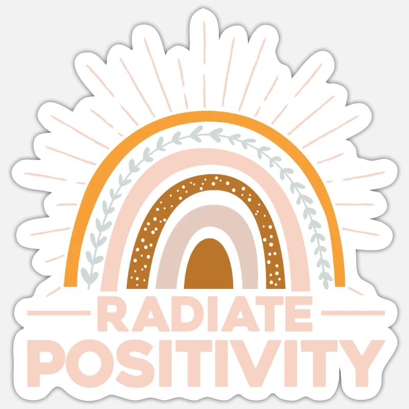 Rayonner de positivité - Sticker taille S (10 x 10 cm) - blanc mat