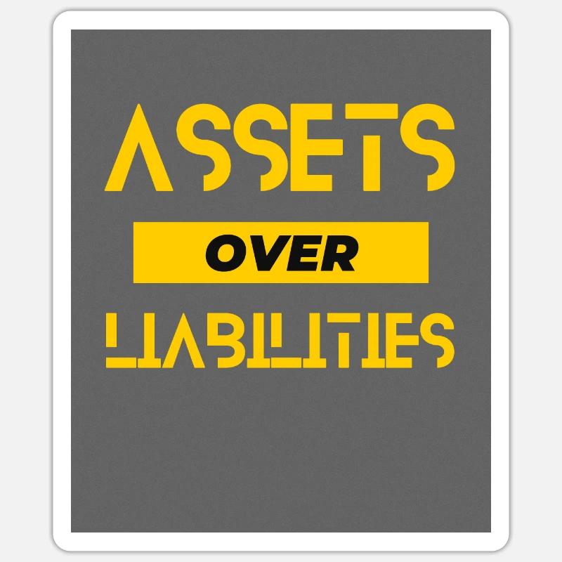 Actifs sur passifs Entrepreneur comptable Sticker taille S (10 x 10 cm)