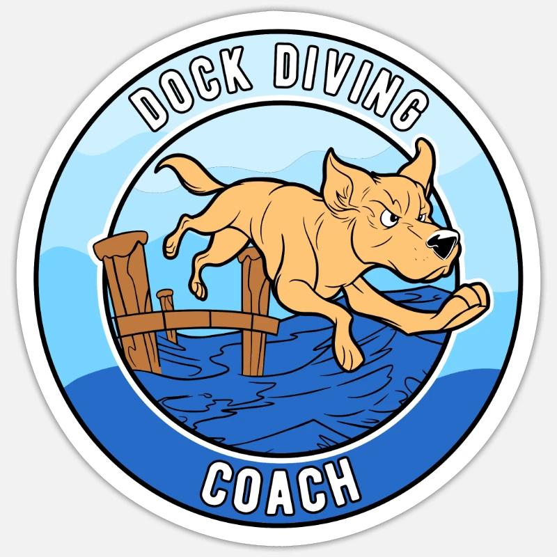 Dock Diving Coach - Sticker size S (10 x 10 cm) - white matte
