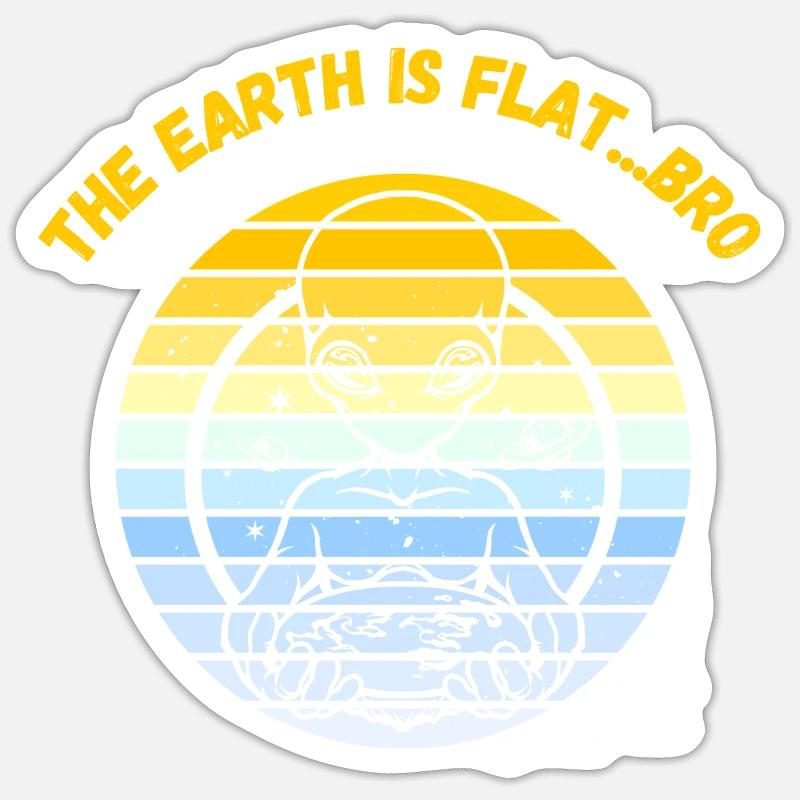 Earth is flat - Sticker size S (10 x 10 cm) - white matte