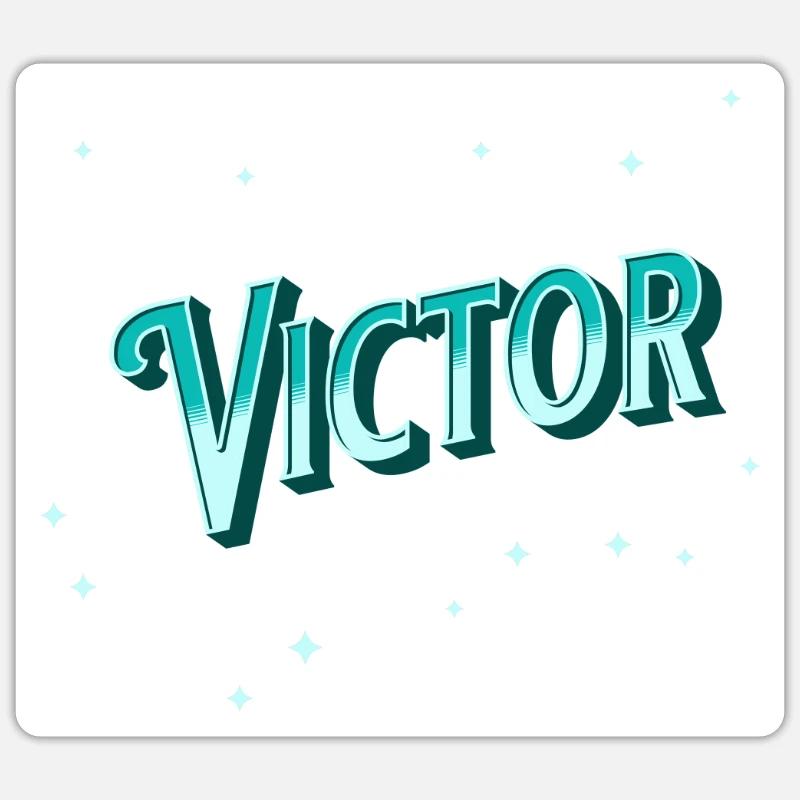 Victor name personalized - Sticker size S (10 x 10 cm) - white matte
