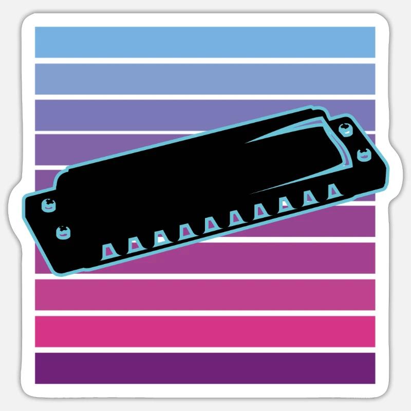 Harmonica - Sticker size S (10 x 10 cm) - white matte